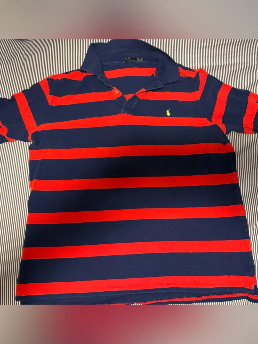 Ralph Lauren Navy and Red Horizontal Stripe Polo